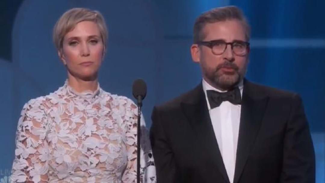 Article heading image for Steve Carrell And Kristen Wiig Leave The Golden Globes Crowd In Stitches