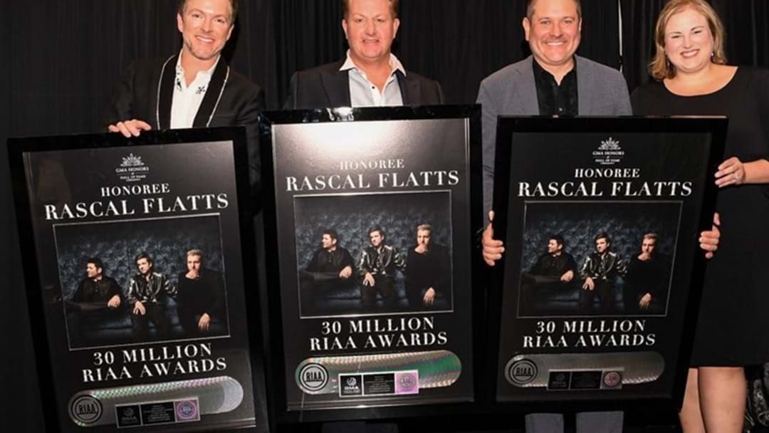 Article heading image for Rascal Flatts Receives 30 Million RIAA Awards Plaque