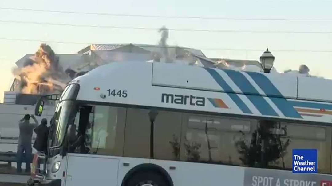 Article heading image for Watch: Bus Completely Ruins Weather Channel's Live Video Of Arena Demolition