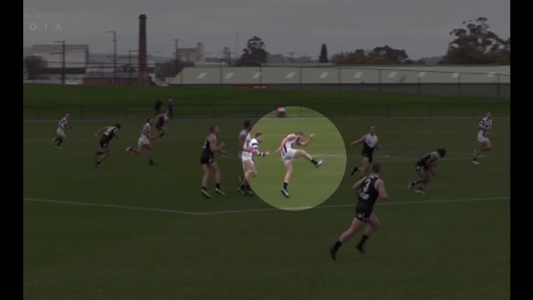 Article heading image for Collingwood Player Kicks Goal From 100m In VFL