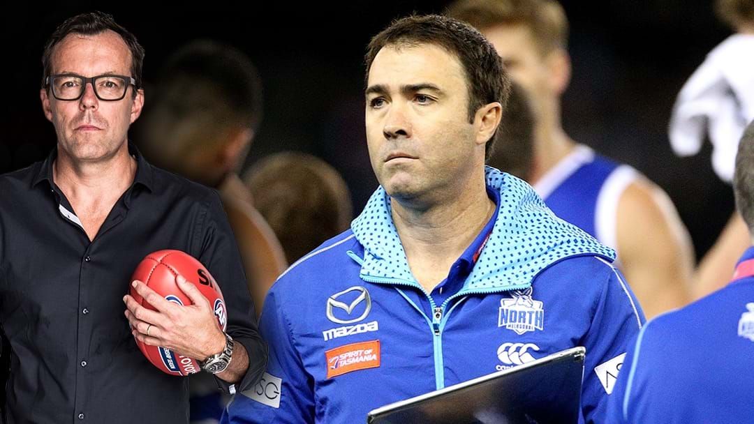 Article heading image for LISTEN | Damian Barrett Believes Brad Scott Will Coach His Last Game For North Tomorrow