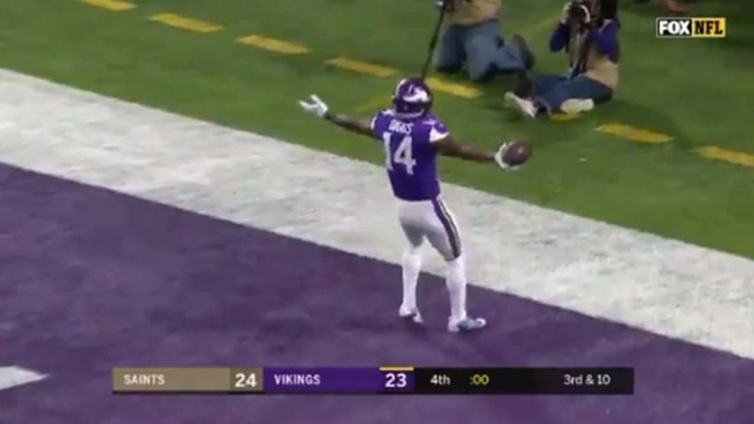 Article heading image for The Minnesota Vikings Just Pulled Off A 60 Metre Touchdown To Win Their Playoff Game