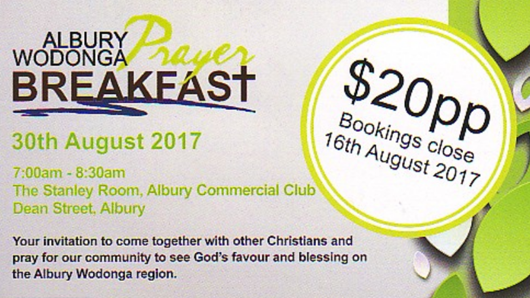 Article heading image for Albury Wodonga Prayer Breakfast