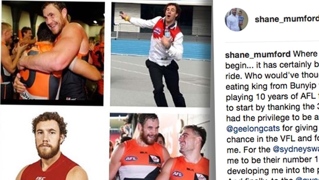 Article heading image for Shane Mumford's Brilliant Retirement Message On Instagram