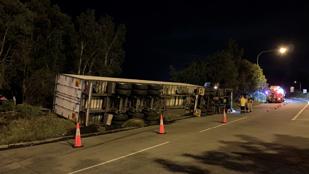 Article heading image for COFFS HARBOUR: Truck Rollover on Pacific Highway at Englands Road