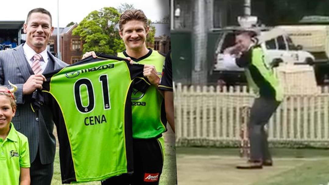 Article heading image for WWE Legend John Cena Tries Playing Cricket With A Big Bash Side