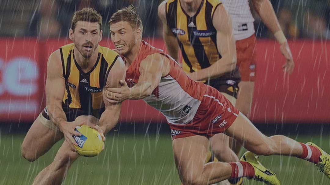 Article heading image for The Weather For Hawks/Swans This Friday Looks Like It'll Absolutely Suck