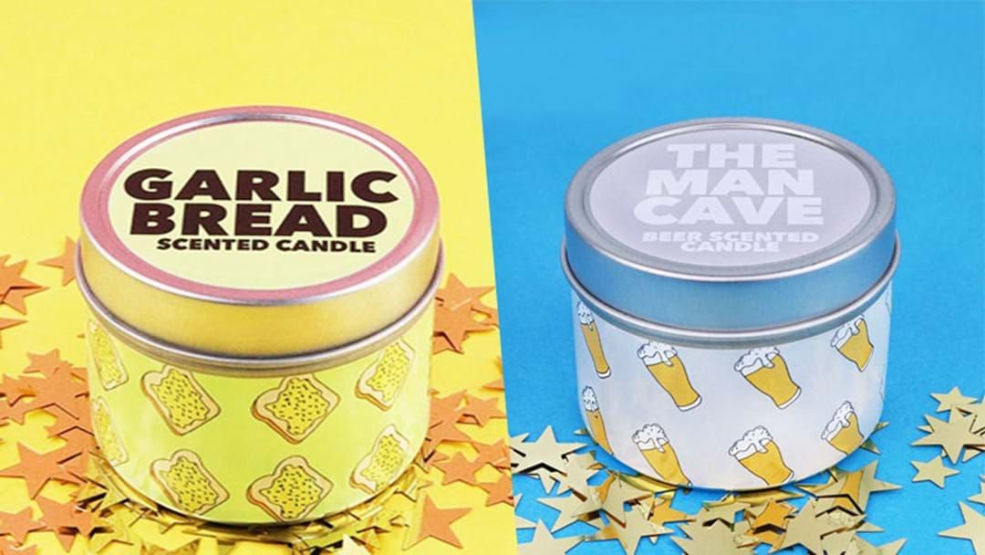 Article heading image for Fill ALL Your Christmas Stockings With These ‘Garlic Bread’ & ‘Beer’ Candles