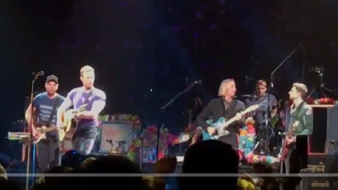 Article heading image for WATCH: Coldplay And R.E.M’s Peter Buck Perform Tribute To Tom Petty