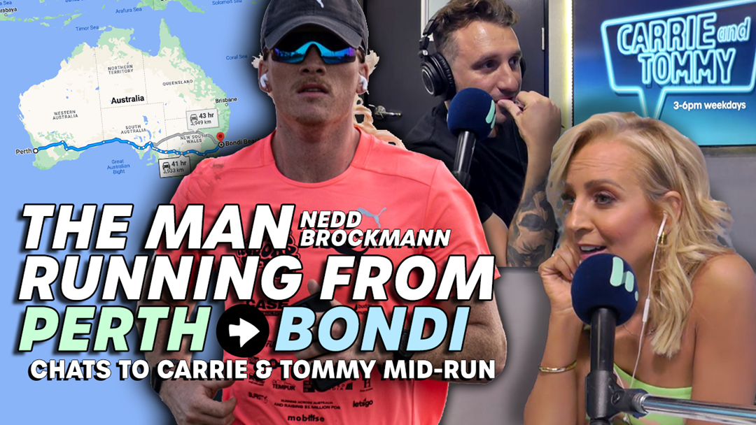 Article heading image for Man Running Perth to Bondi Calls Carrie & Tommy Mid-Run