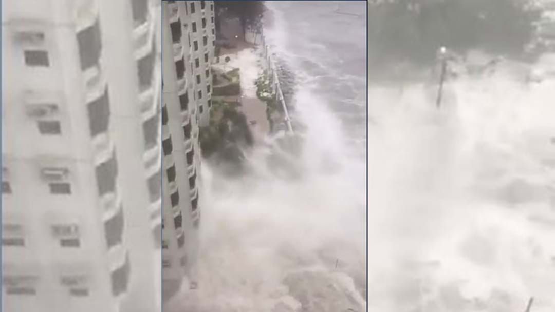 Article heading image for Footage Shows Scary Moment Typhoon Hits 