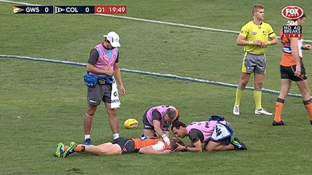 Article heading image for GWS Defender Concussed In The Opening Seconds Against Collingwood