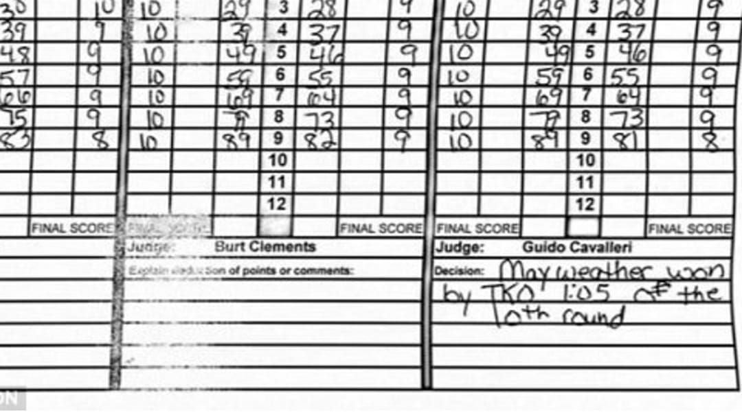 Article heading image for Mayweather Vs McGregor Scorecard Revealed 