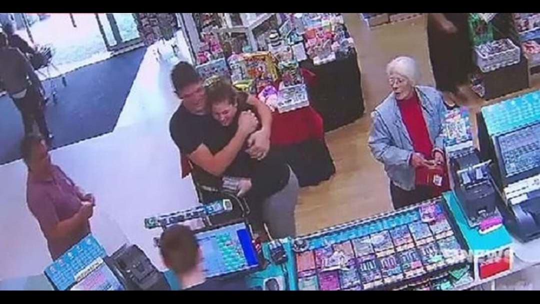 Article heading image for CCTV Shows The Moment Battler Couple Find Out They’ve Won $200,000 On A Scratchie