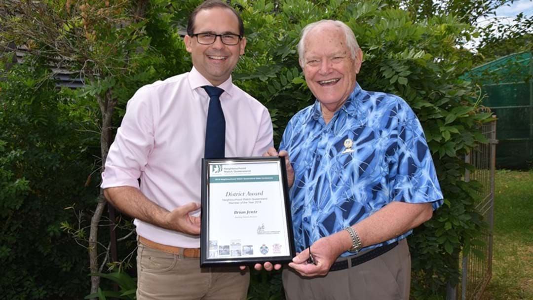 Article heading image for Toowoomba Man Awarded Neighbourhood Watch Queensland’s Member of the Year 