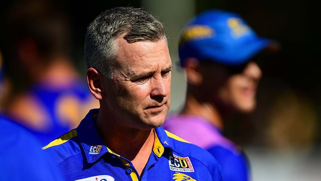 Article heading image for West Coast’s Adam Simpson Has Flown Back To Perth And Won’t Coach The Eagles Today